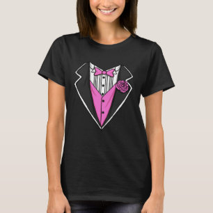 Tuxedo Costume Lazy Halloween Pink Boys Tuxedo T-Shirt