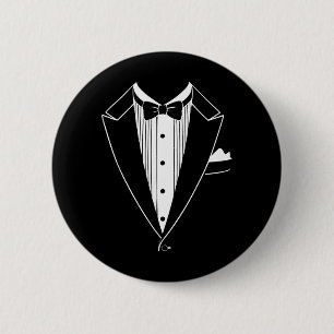 Tuxedo Costume Shirt Men Women Kids Tux Suit Bow 6 Cm Round Badge