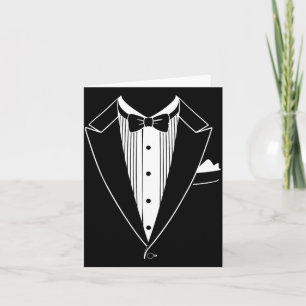 Tuxedo Costume Shirt Men Women Kids Tux Suit Bow Card