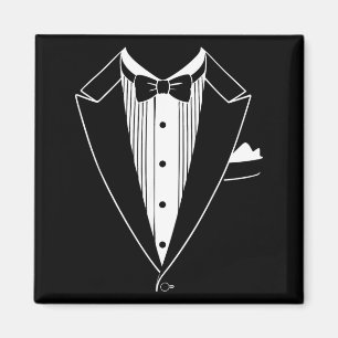 Tuxedo Costume Shirt Men Women Kids Tux Suit Bow Magnet
