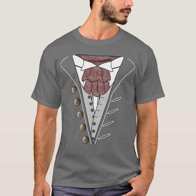 Tuxedo Cravat Diplomat T-Shirt Grey (Front)