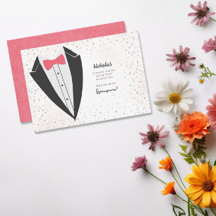 Tuxedo Groomsman Confetti Proposal Invitation
