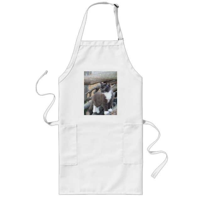Tuxedo Kitten Long Apron (Front)