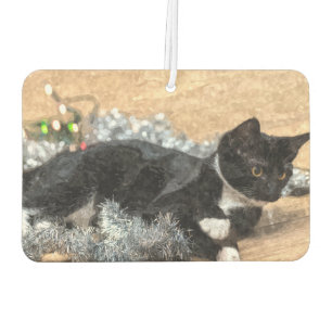 Tuxedo Kitten Tinsel and Lights Air Freshener