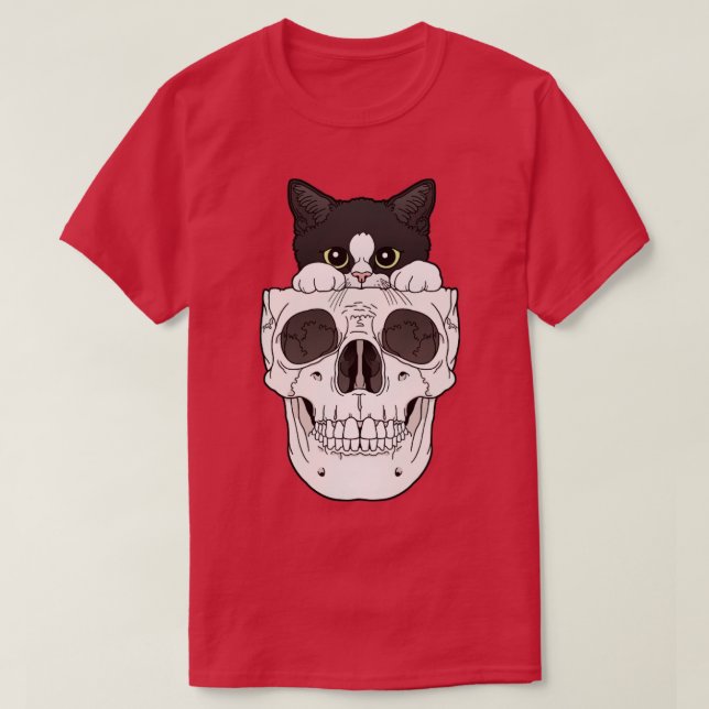 Tuxedo kitty skull T-Shirt (Design Front)