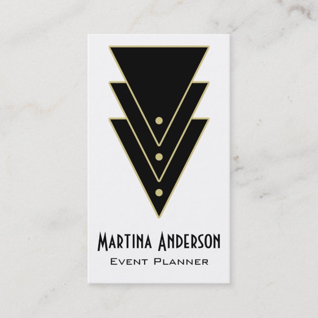 Tuxedo Modern Art Deco Business Card (Front)