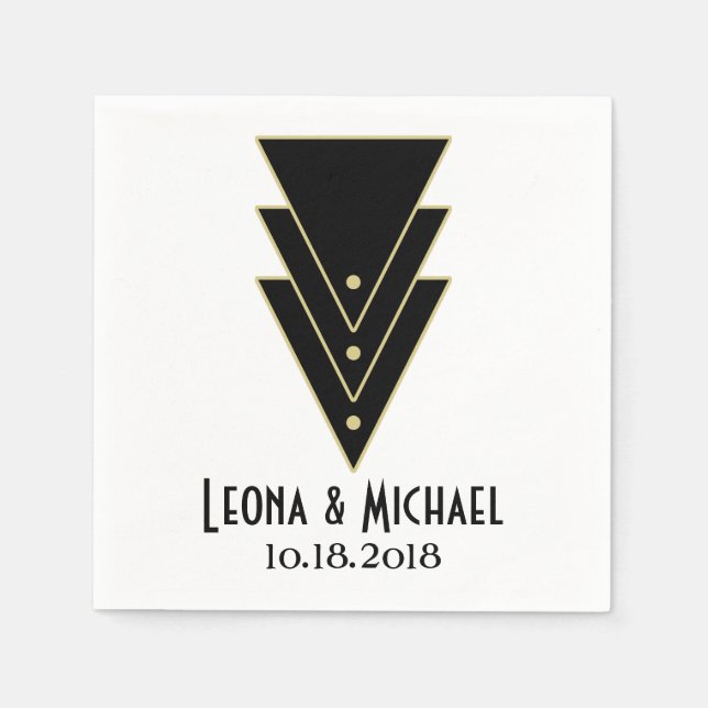 Tuxedo Modern Art Deco Napkin (Front)