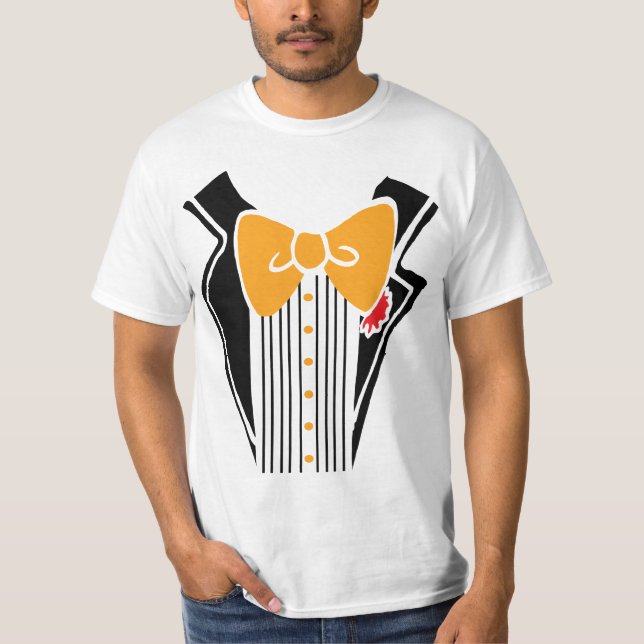 Tuxedo - Orange Tie T-Shirt (Front)
