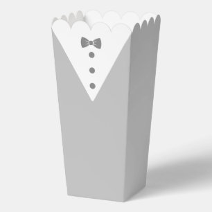 Tuxedo Popcorn Boxes with Black Tuxedo Bow