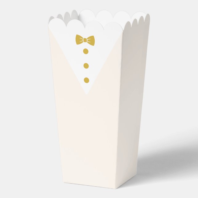 Tuxedo Popcorn Boxes with Black Tuxedo Bow (Front)