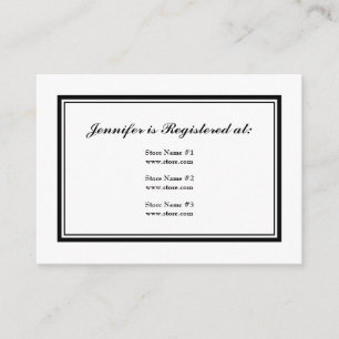 Tuxedo Registry Card in Black and White