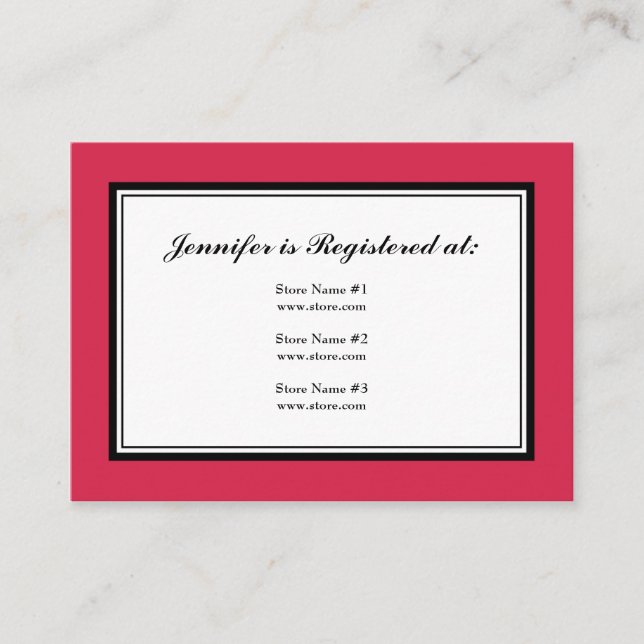 Tuxedo Registry Card in Classic Red (Front)