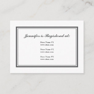 Tuxedo Registry Card in Grey