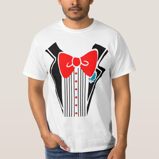 Tuxedo Shirt - Red Tie (Front)