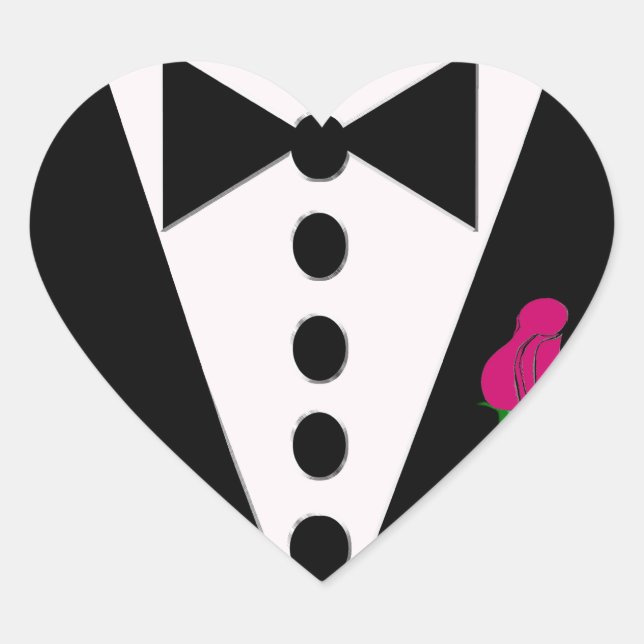 Tuxedo Sticker You Choose Rose Colour (Front)