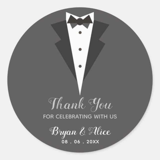 Tuxedo Stickers (Wedding Groom Groomsmen) (Front)