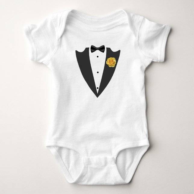 Tuxedo suit and bow tie black and white T-Shirt Ba Baby Bodysuit (Front)