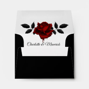 Tuxedo Suit & Bride Silhouette Wedding Envelope