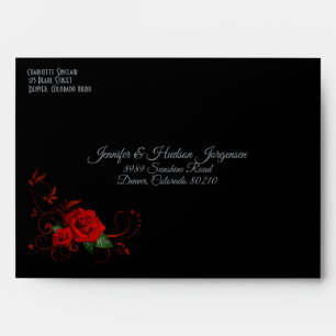 Tuxedo Suit & Bride Silhouette Wedding Envelope