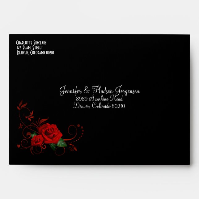 Tuxedo Suit & Bride Silhouette Wedding Envelope (Front)
