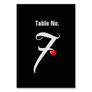 Tuxedo Suit & Bride Silhouette Wedding Table Number