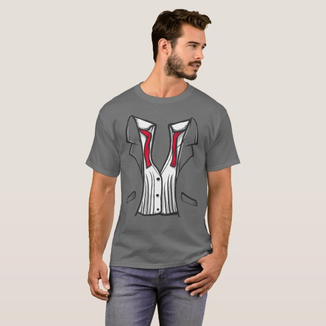 Tuxedo T-Shirt With Red Tie (Front Full)