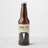 Tuxedo Thank You Groomsman Beer Label