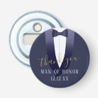 Tuxedo Thank You Man of Honour Button Bottle