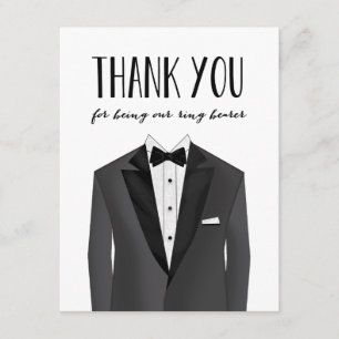 Tuxedo Thank You Ring Bearer Groomsman Card