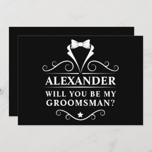 Tuxedo Tie Will You Be My Groomsman Card