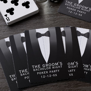 Tuxedo Wedding Bachelor Party Groomsmen Favour Playing Cards