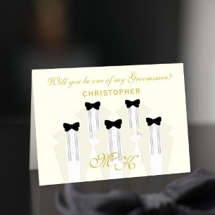 Tuxedo Wedding Black Tie Groomsman Card