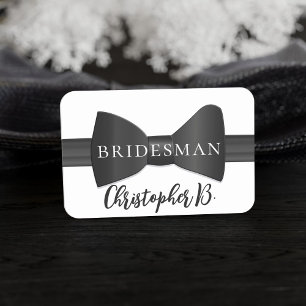 Tuxedo Wedding Bow Tie Bridesman Name Tag