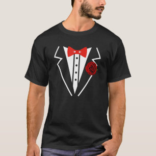 Tuxedo Wedding Fake Tux Bachelor Prom Wedding Cost T-Shirt