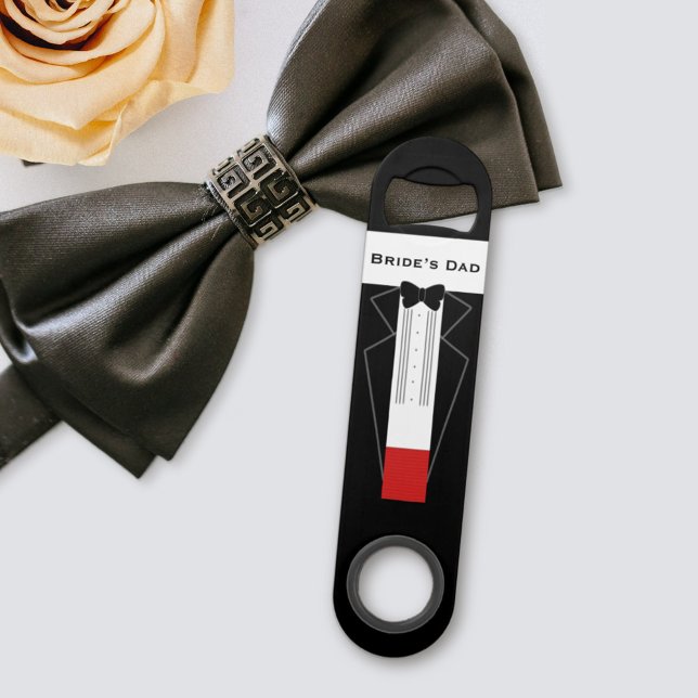 Tuxedo Wedding Father of the Bride Favour Bar Key (Perfect gift for the Bride's Dad. Just add your short message on the reverse)