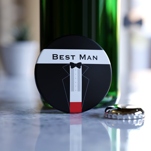 Tuxedo Wedding Favour Best Man Bottle Opener (Useful wedding favor and can be used for any member of the wedding party that have bottles to open.)
