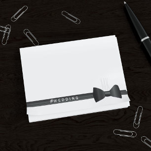 Tuxedo Wedding Hashtag Bowtie Post-it Notes