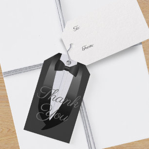 Tuxedo Wedding Thank You Gift Favour Tags