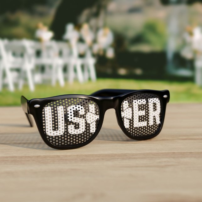 Tuxedo Wedding Usher Retro Sunglasses (Perfect wedding favor for your Ushers!)