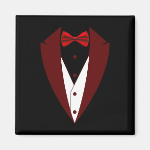 Tuxedo With Bow Tie Funny - Halloween Groom Costum Magnet