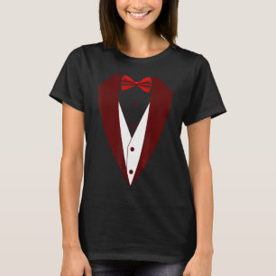 Tuxedo with Bow Tie Funny - Halloween Groom Costum T-Shirt