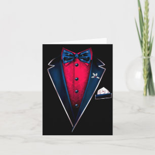 Tuxedo With Bowtie For Christmas And Special Occas Card