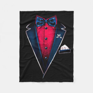 Tuxedo With Bowtie For Christmas And Special Occas Fleece Blanket