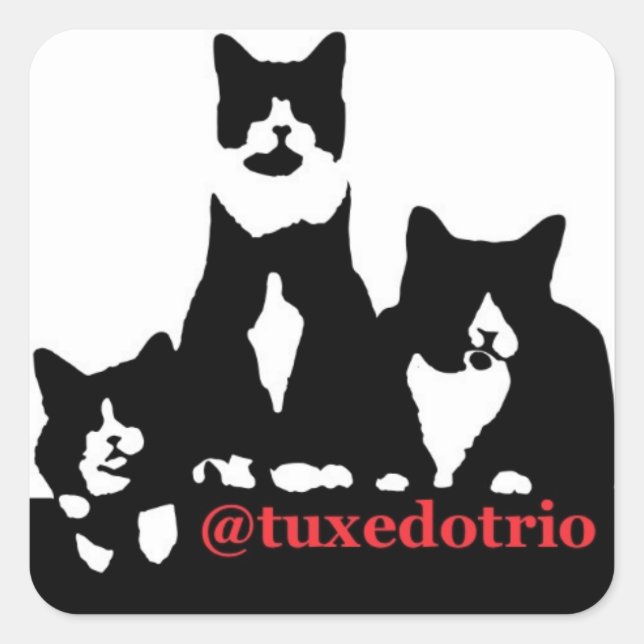 TuxedoTrio Square Sticker (Front)