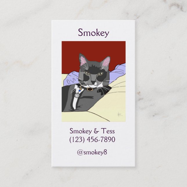 Tuxie Cat Business Cards (Front)