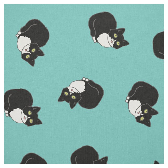 Tuxie Tuxedo Cat Fabric (Swatch)