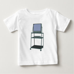 TV and VCR cart Classroom 80s 90s Funny School Baby T-Shirt