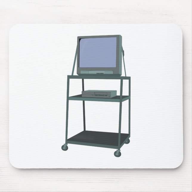 TV and VCR cart Classroom 80s 90s Funny School Mouse Pad (Front)
