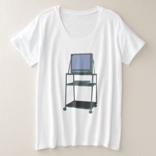 TV and VCR cart Classroom 80s 90s Funny School Plus Size T-Shirt