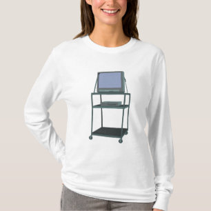 TV and VCR cart Classroom 80s 90s Funny School T-Shirt
